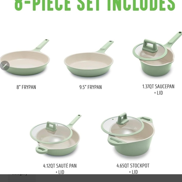 Cookware Set - Light Green - Picture 2 of 6